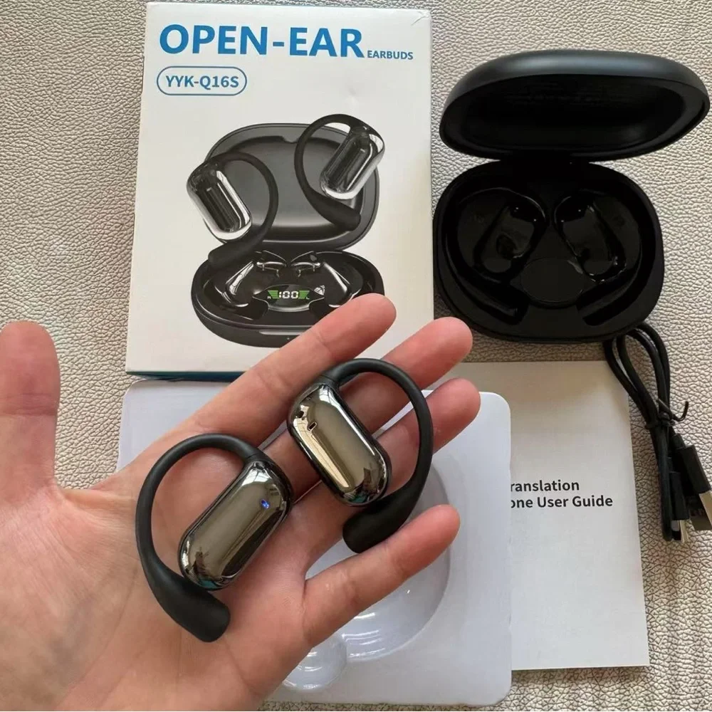 Translation Earbuds - Wireless Open-Ear 5.4 Sport Headset,blue or khaki or black